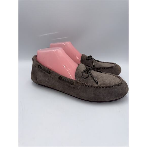 Vionic Virginia Moccasin Taupe Suede Leather Loafer Shoes Size 9 - Picture 1 of 9